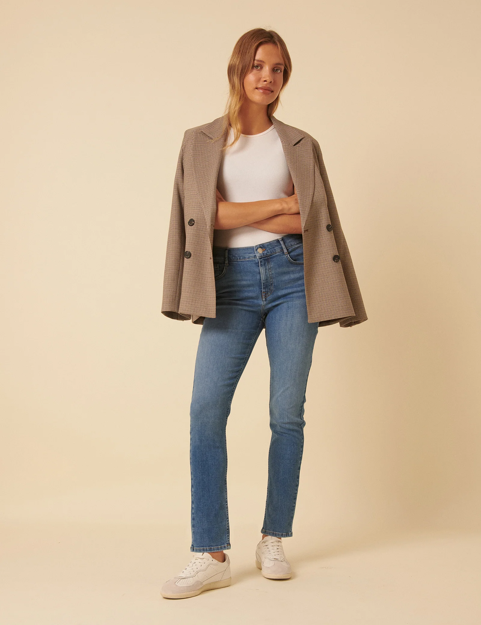 Blue Mid Rise Chelsea Skinny Jeans - Image 4