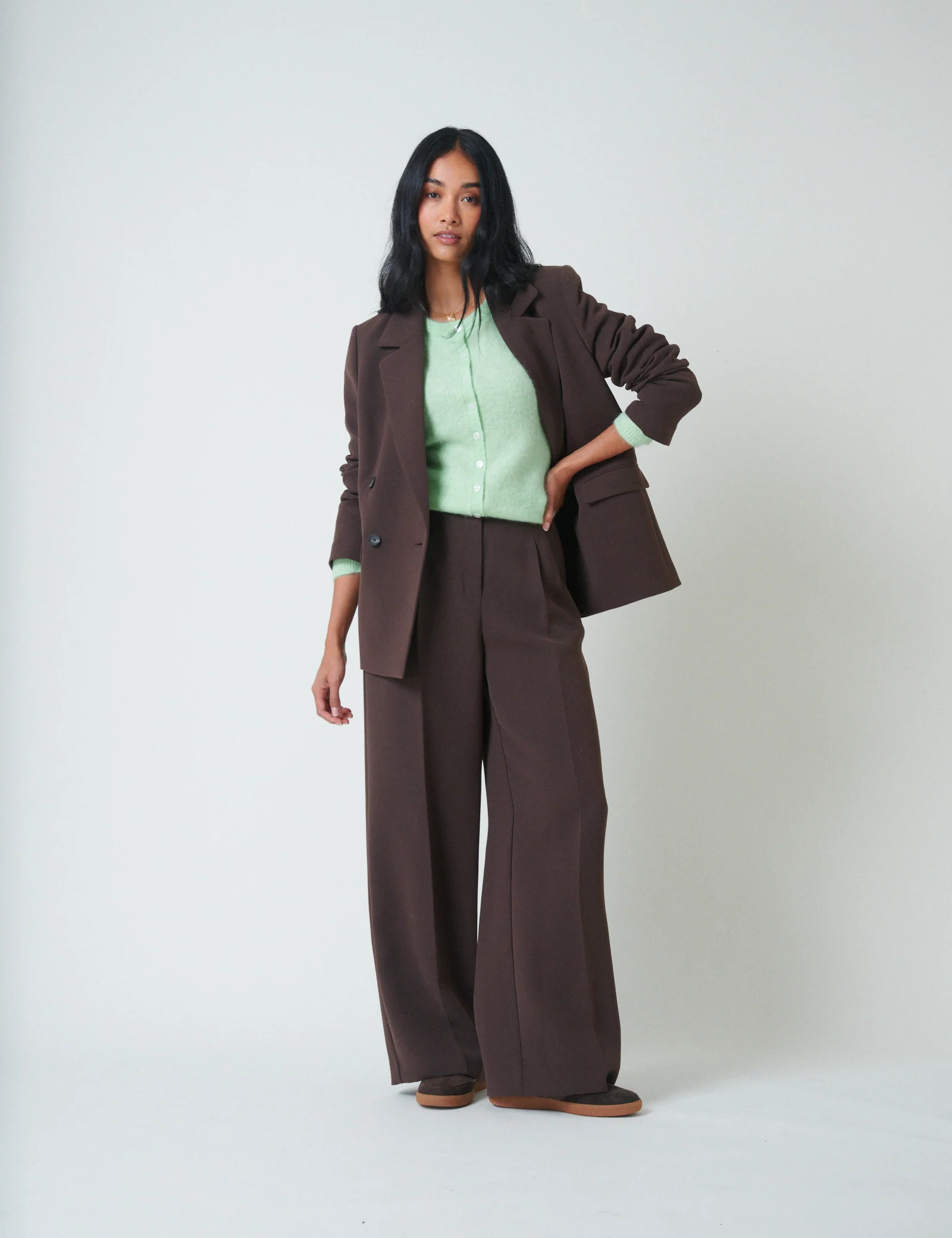 Green Wool Blend Cardigan - Image 5