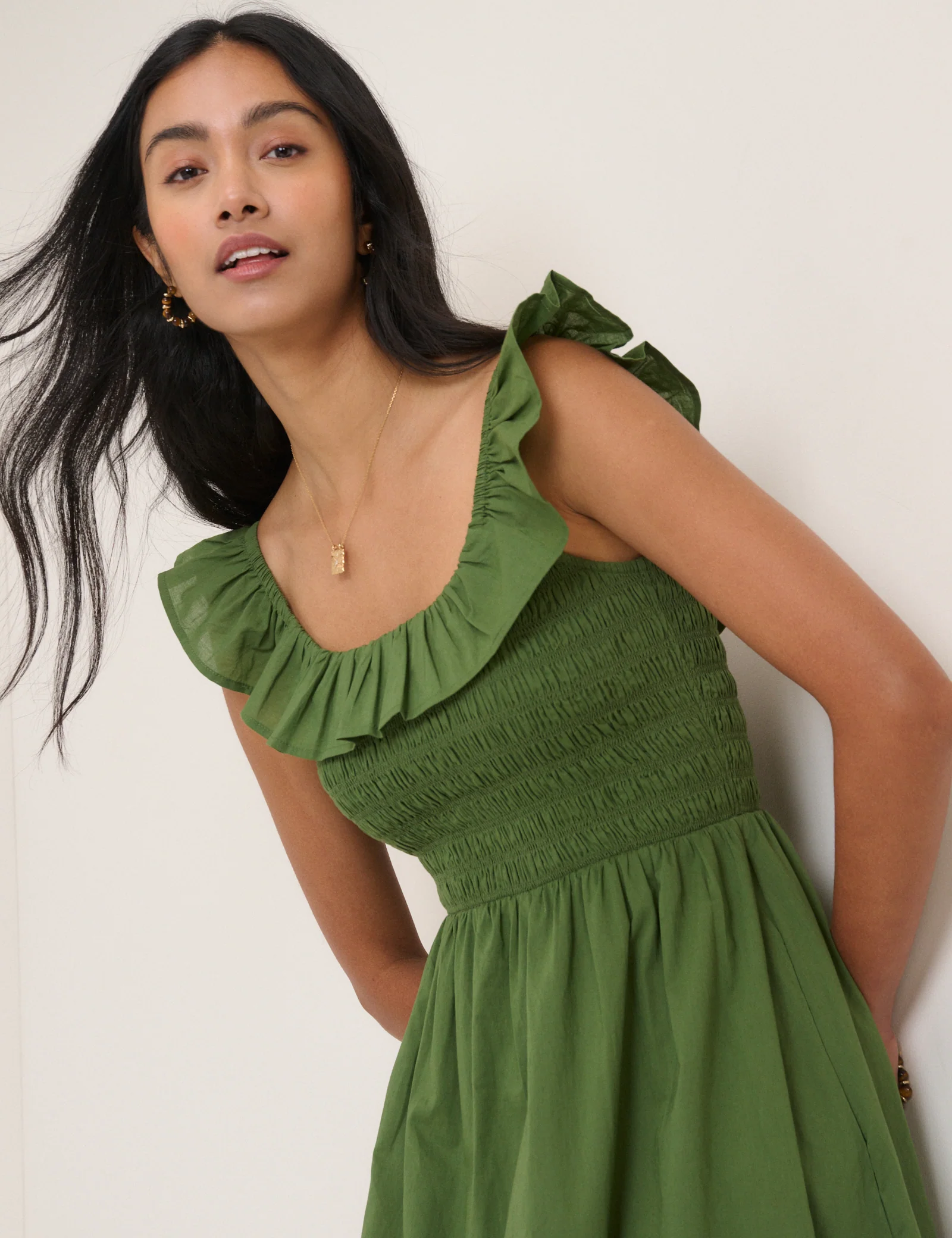 Green Ruffle Mona Midi Dress - Image 2