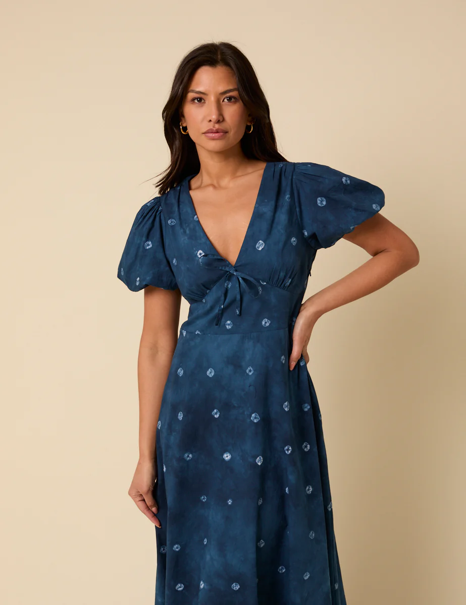 Navy Tie Dye Nia Midi Dress - Image 2