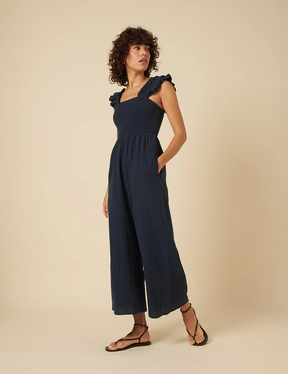 Navy Cropped Length Maya Jumpsuit - Image 3