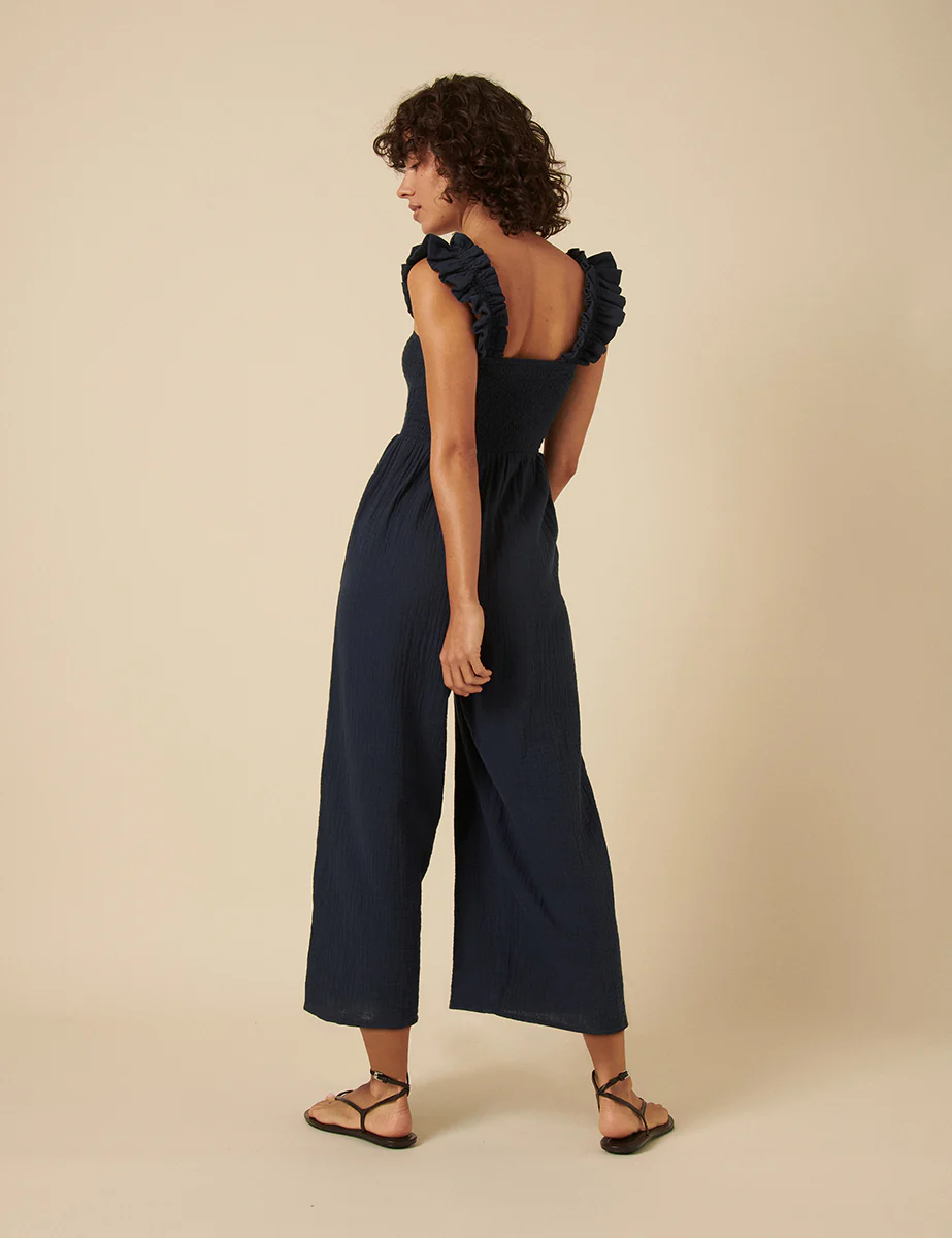 Navy Cropped Length Maya Jumpsuit - Image 4
