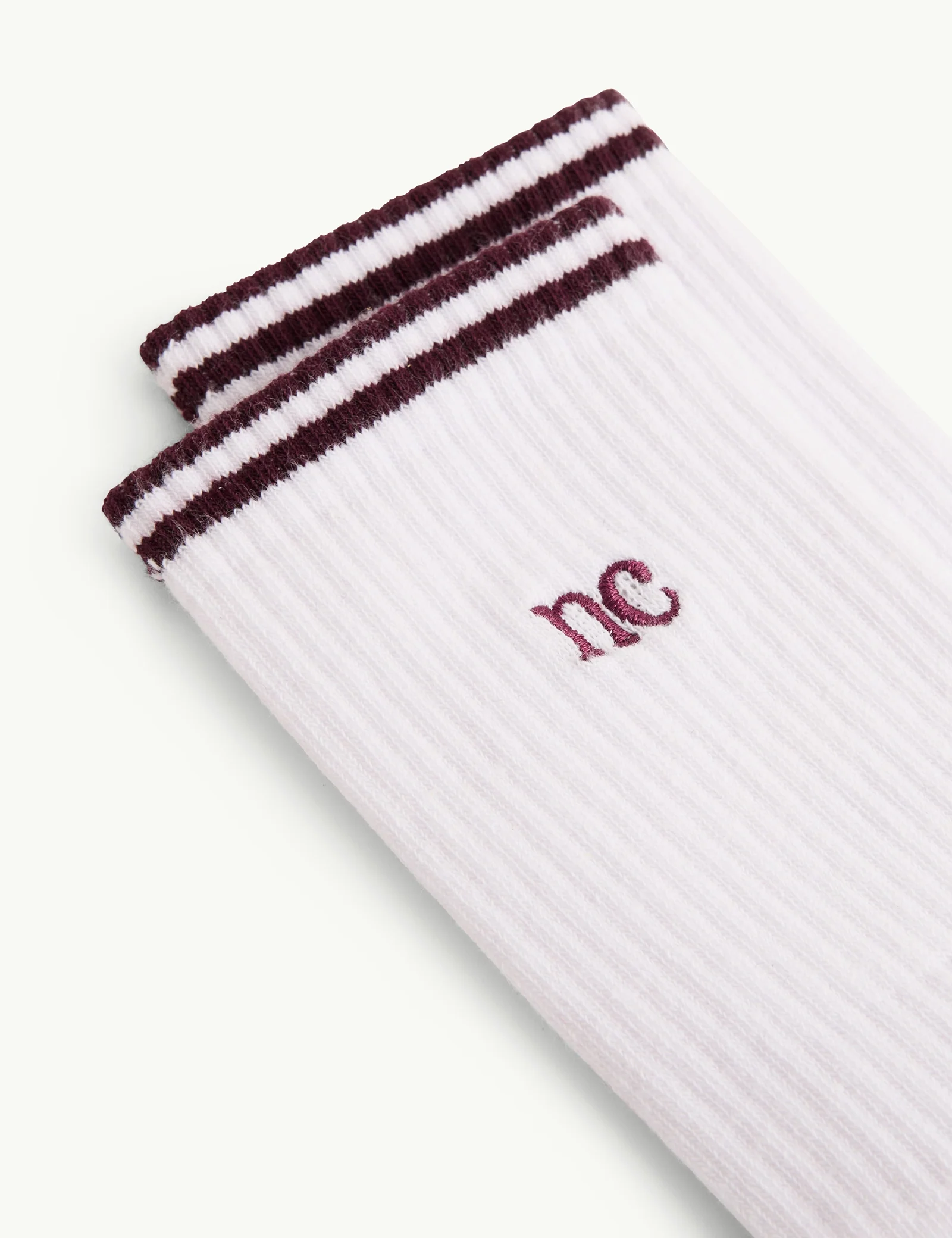 Burgundy Trim NC Ribbed Sports Socks - Image 2