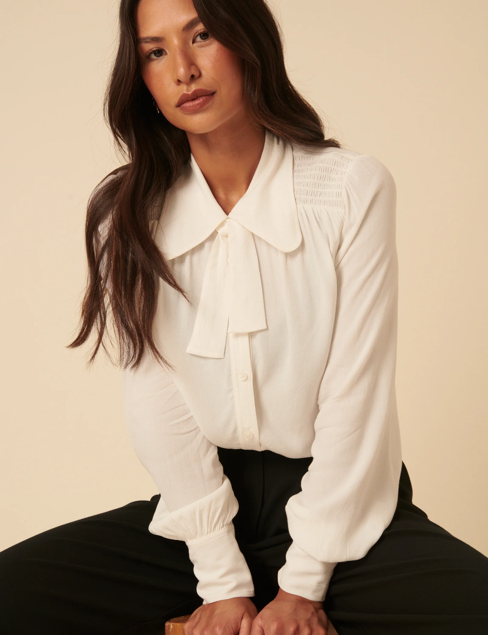 NC x Lisou Cream Statement Collar Blouse - Image 2