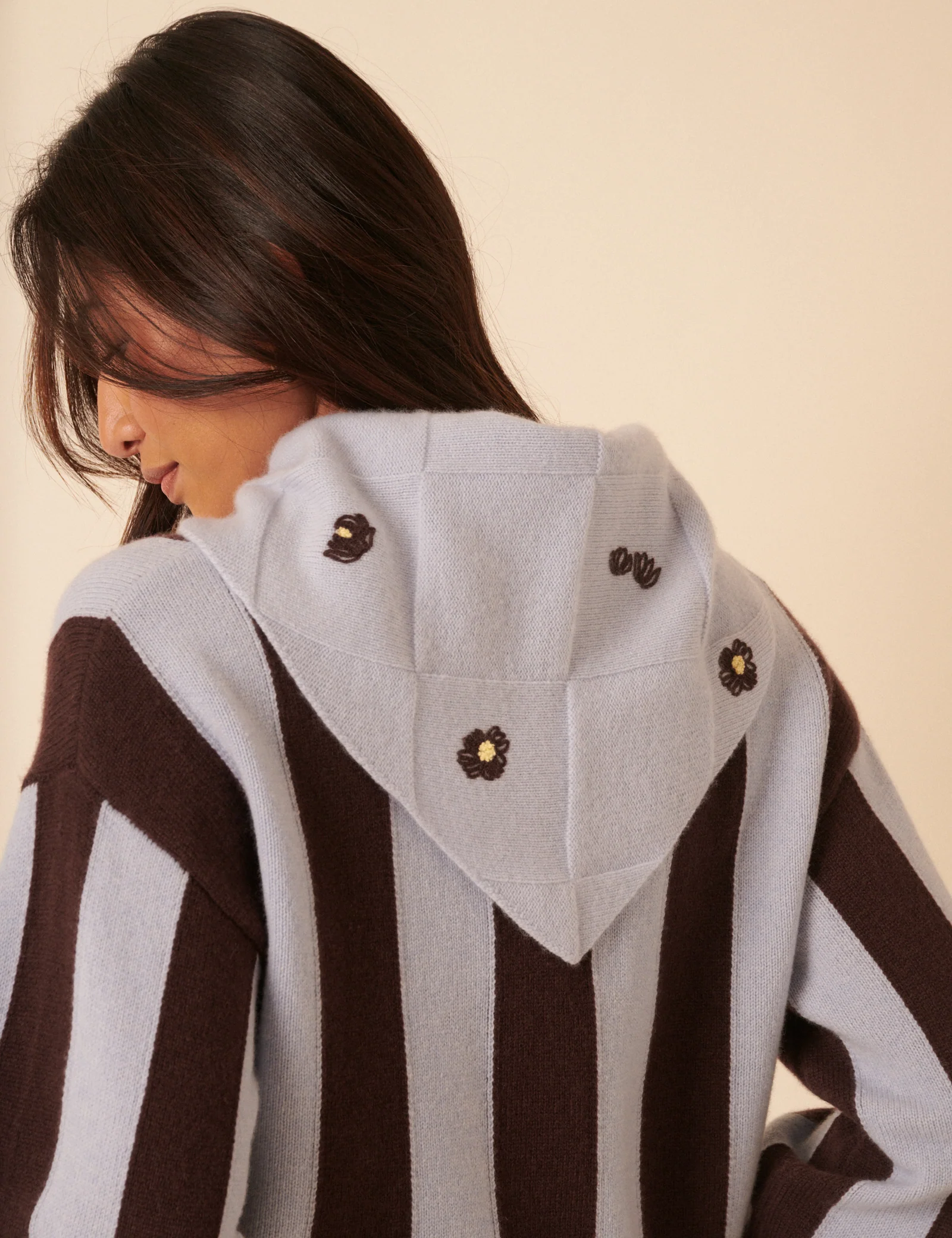 NC x TBCo Blue Floral Wool Triangle Scarf - Image 4