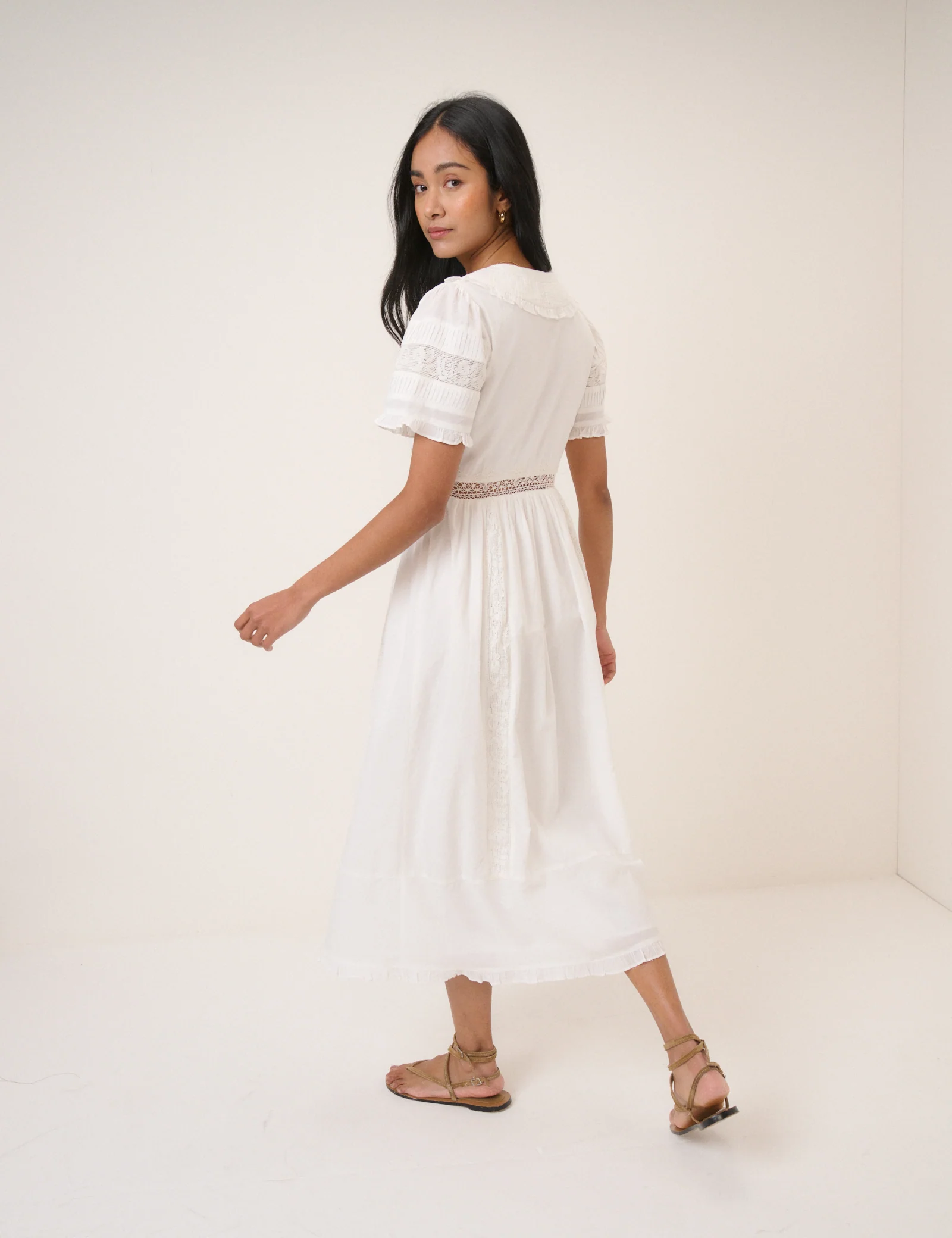 White Collared Orla Midi Dress - Image 5