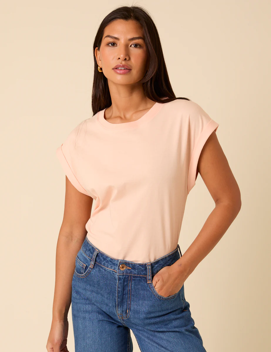 Light Pink Cap Sleeve T-Shirt - Image 3