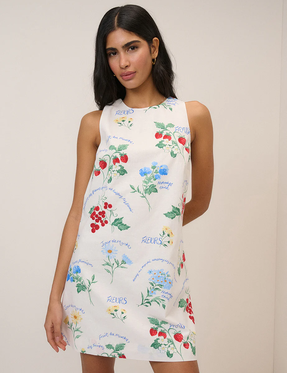 White Printed Palermo Mini Dress - Image 2