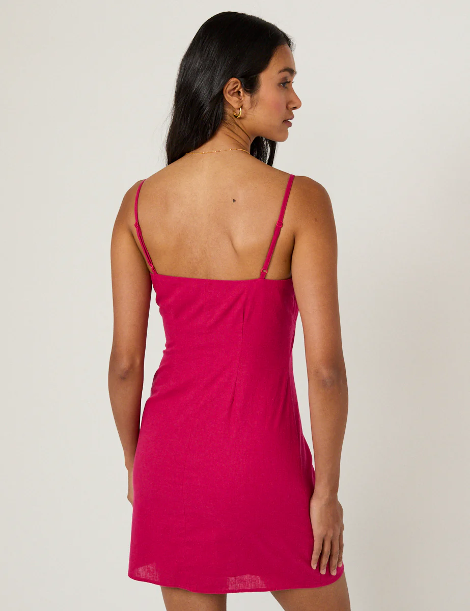 Bright Pink Palma Strappy Mini Dress - Image 5