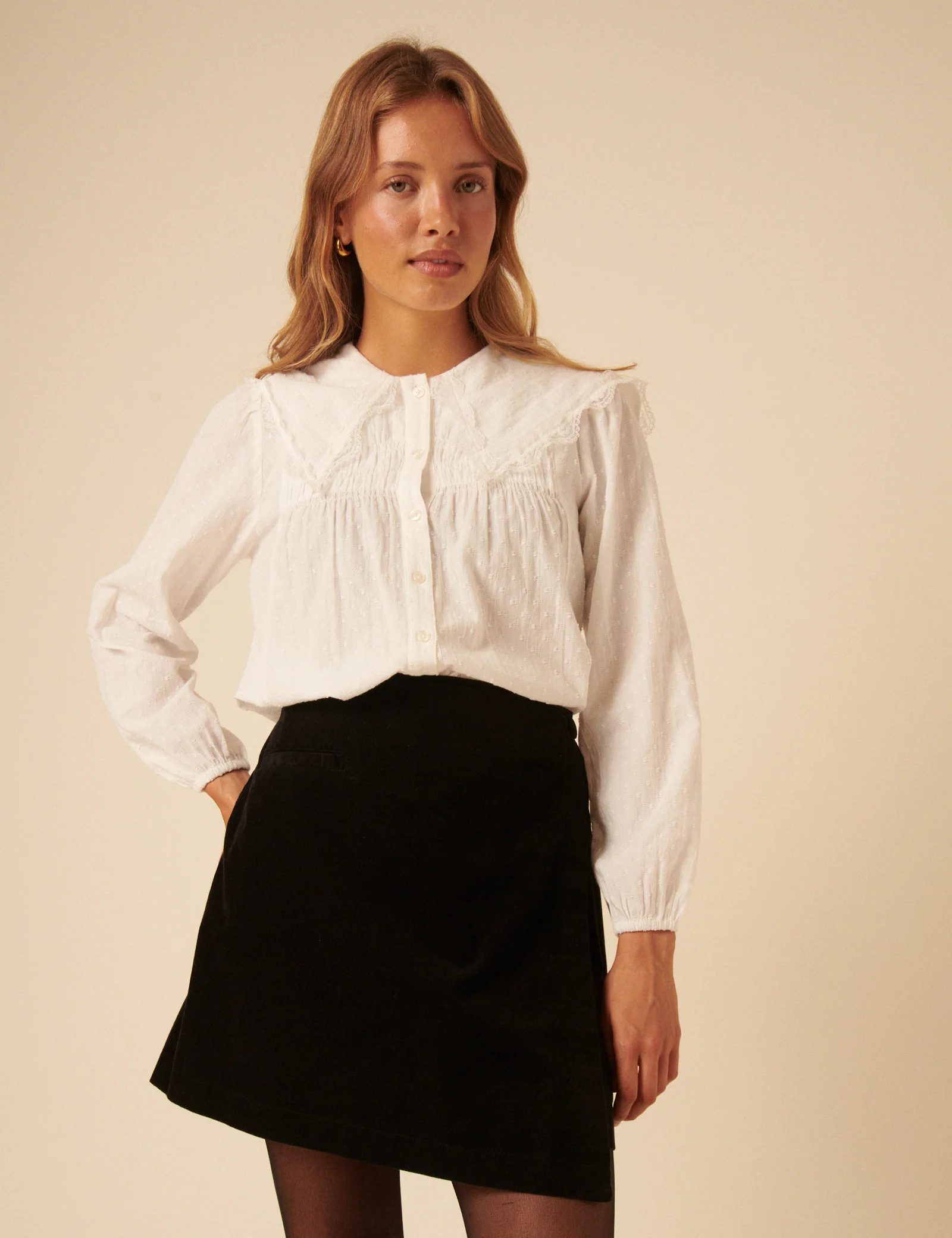 Black Asymmetrical Mini Skirt - Image 2