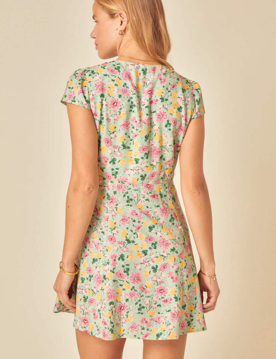 Petite Ditsy Floral Avery Mini Dress - Image 4