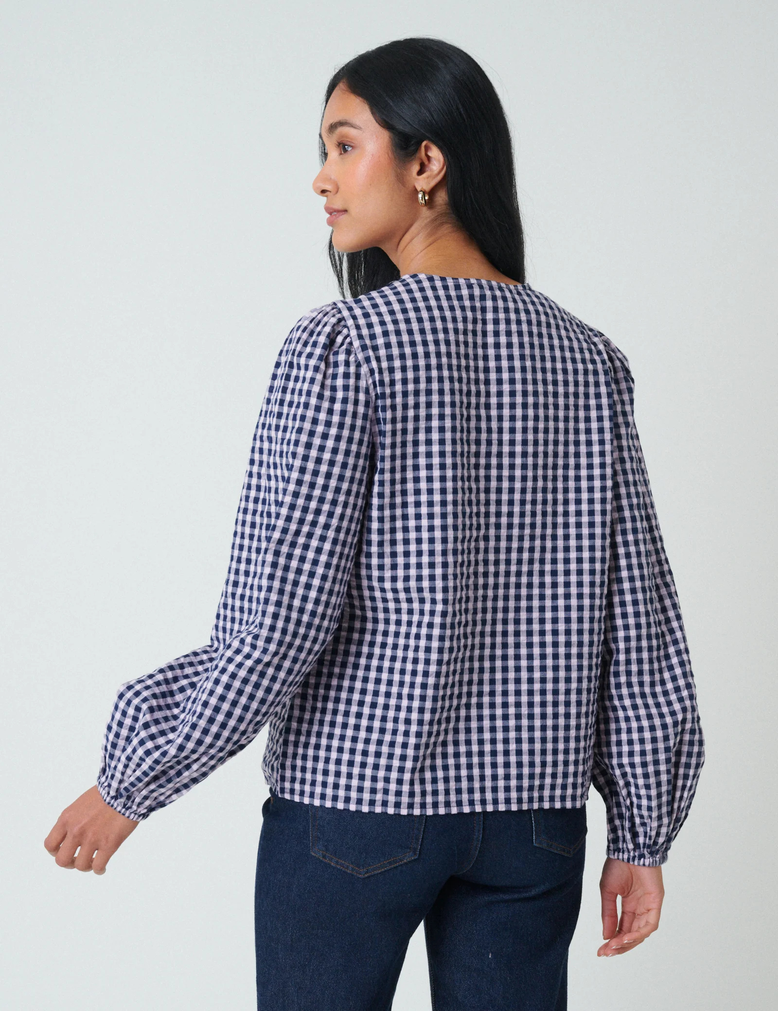 Pink And Navy Gingham Top - Image 5