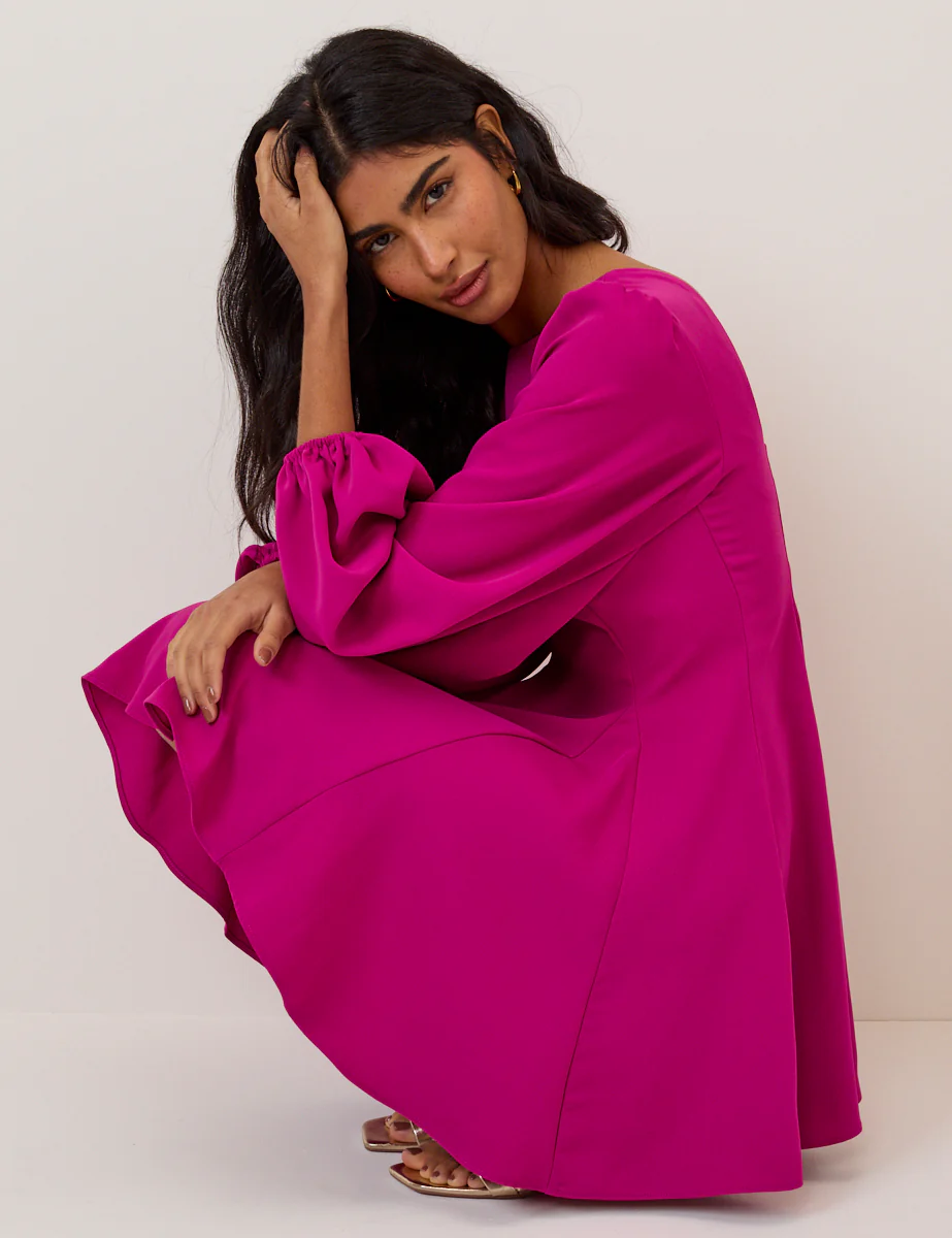 Pink Balloon Sleeve Ava Mini Dress - Image 5