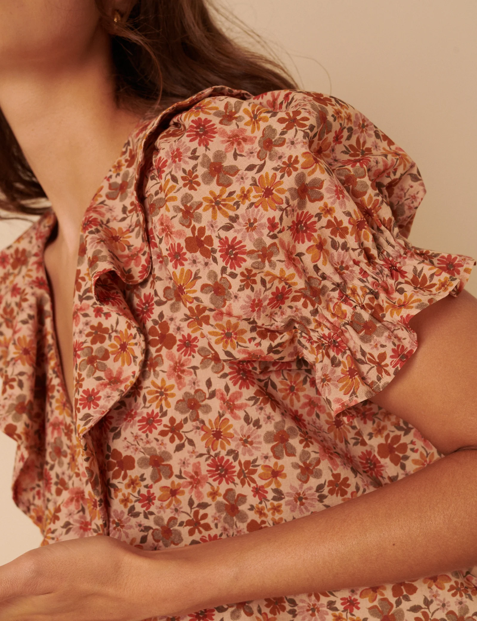 Pink Floral Puff Sleeve Blouse - Image 4