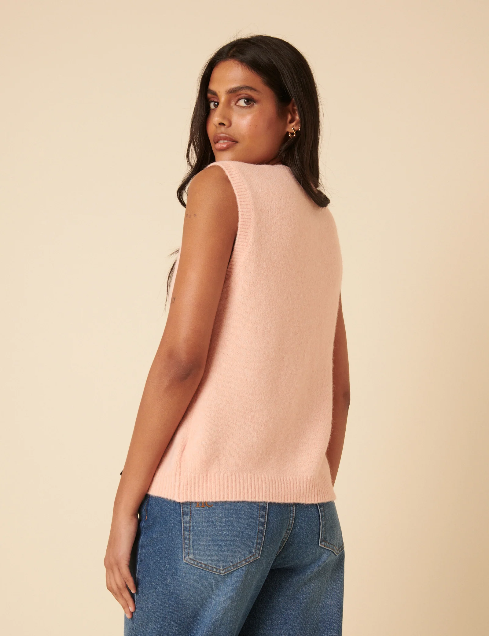 Pink Button Through Knitted Vest - Image 6