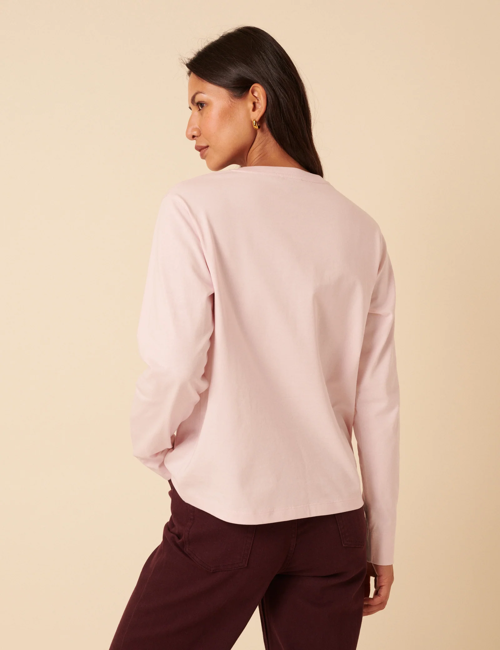 Pink Wide Long Sleeve Bow T-Shirt - Image 5