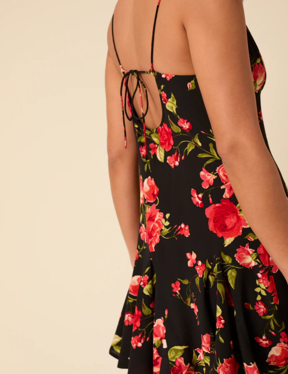 Poppy Delevingne Black Floral Cush Mini Dress - Image 5