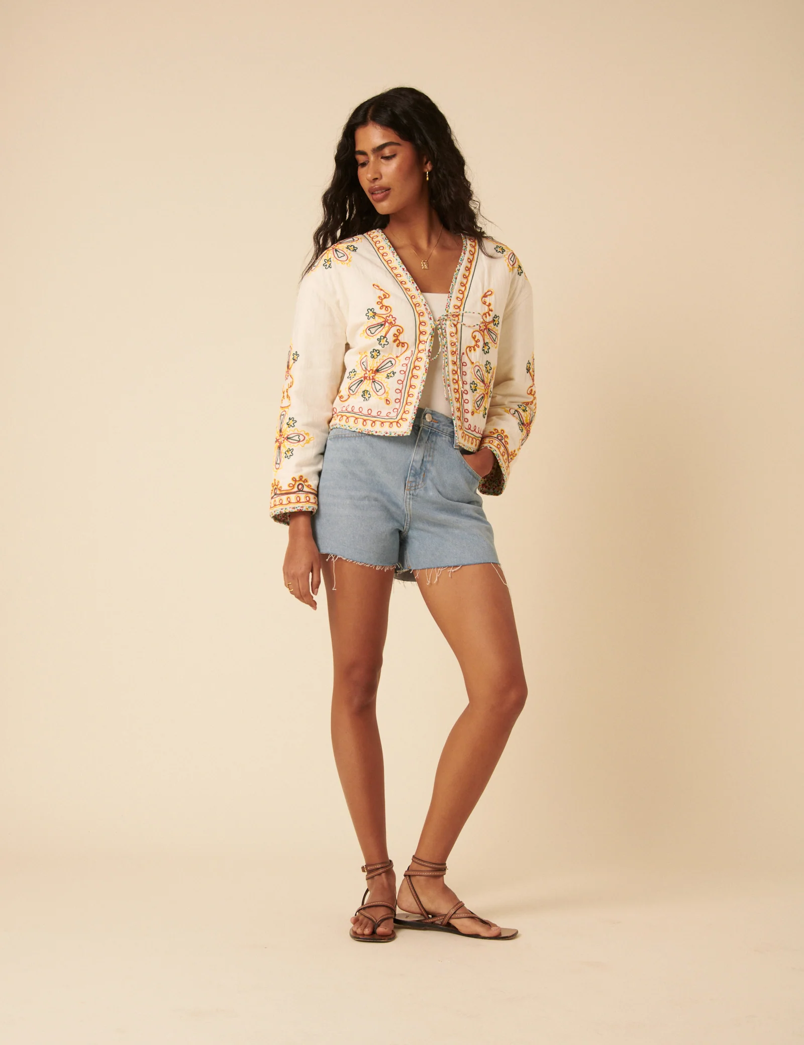 Poppy Delevingne White Embroidered Willow Jacket - Image 4
