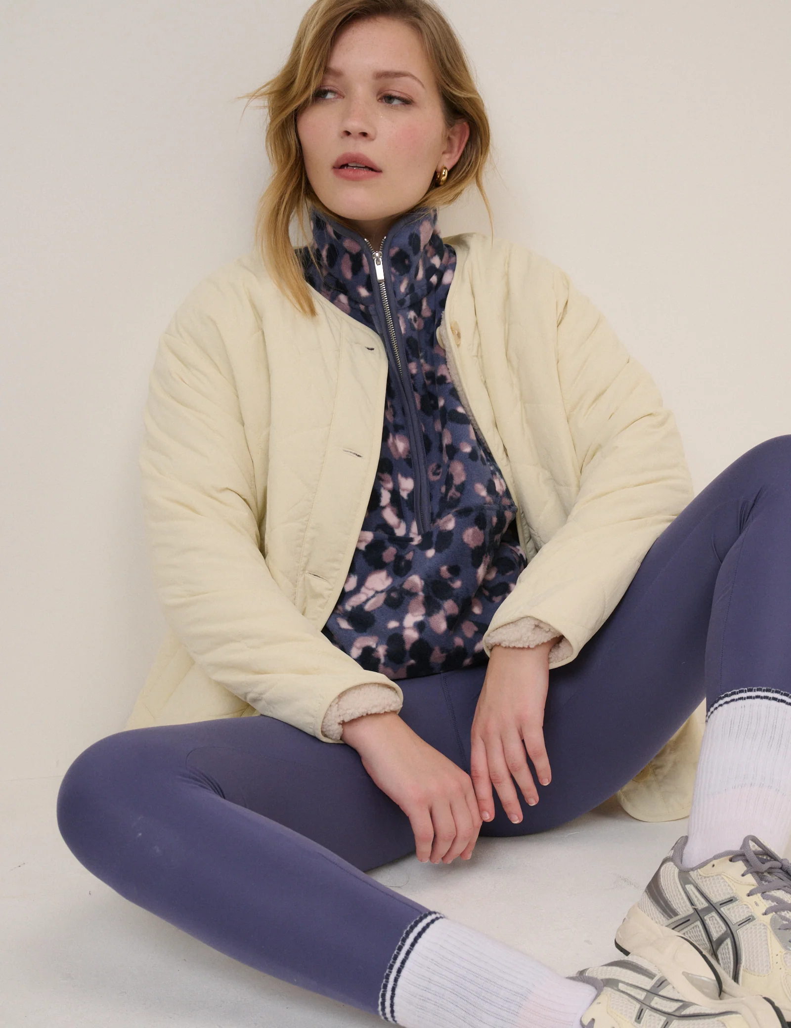 Blue Printed Half Zip Fleece - Image 4