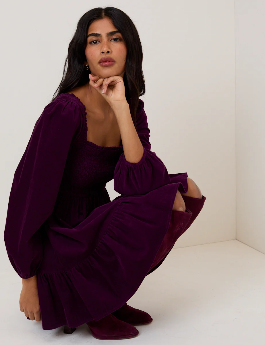 Purple Velvet Elsa Mini Dress - Image 3