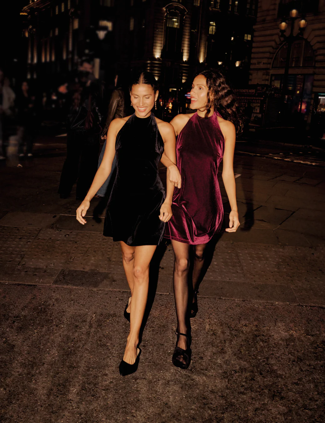Purple Velvet Halter Neck Scorpio Mini Dress - Image 2