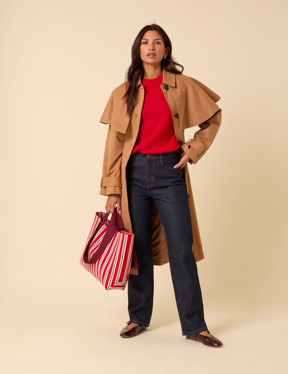 Red And White Striped Tote Bag - Image 5