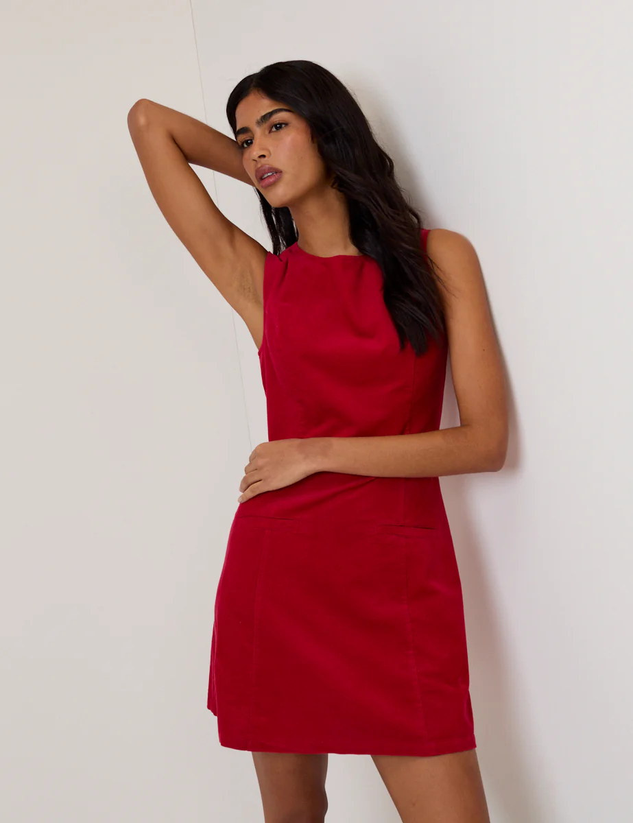 Red Cord Boston Sleeveless Mini Dress - Image 3