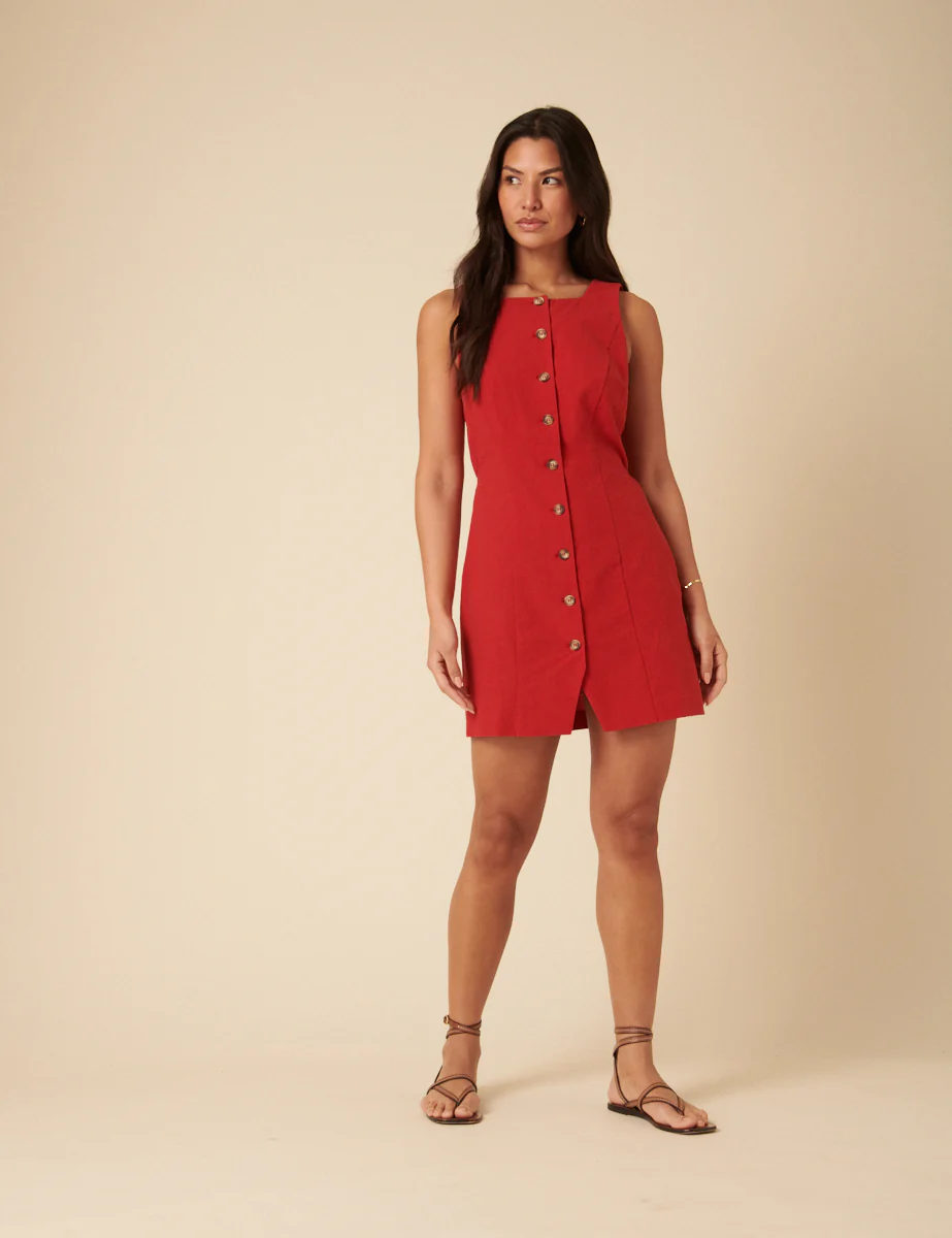 Red Peri Mini Dress - Image 3