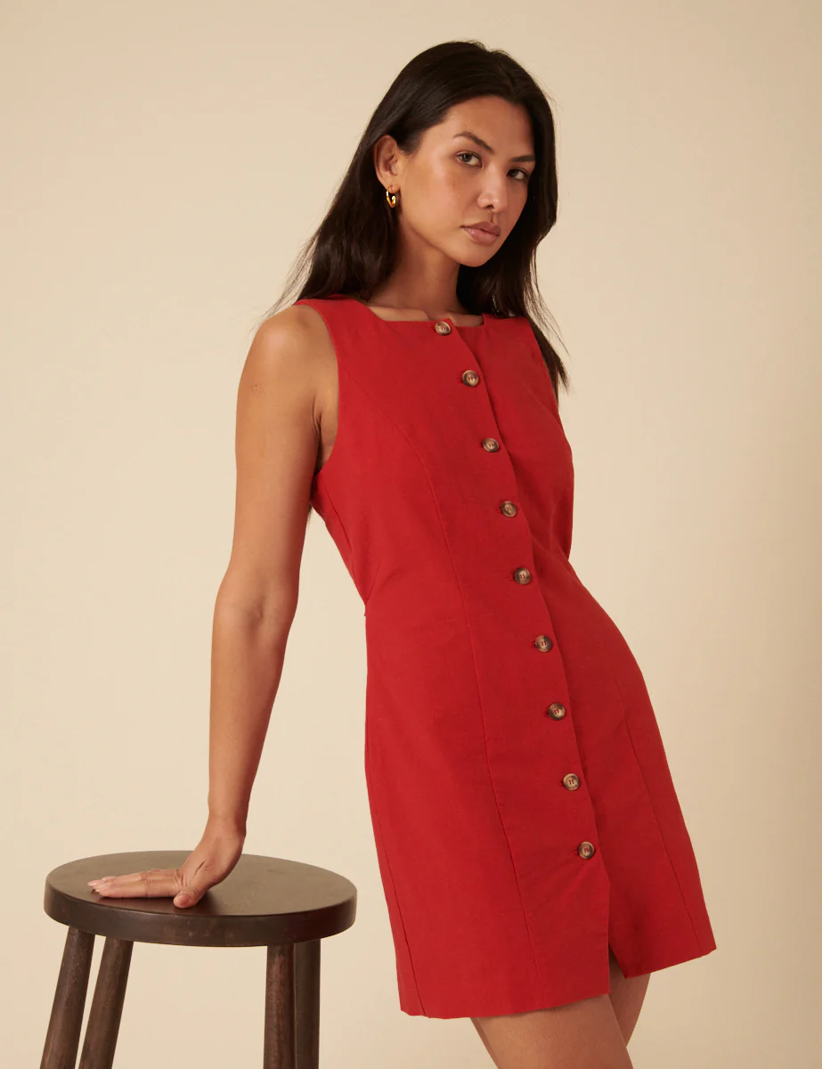 Red Peri Mini Dress - Image 4