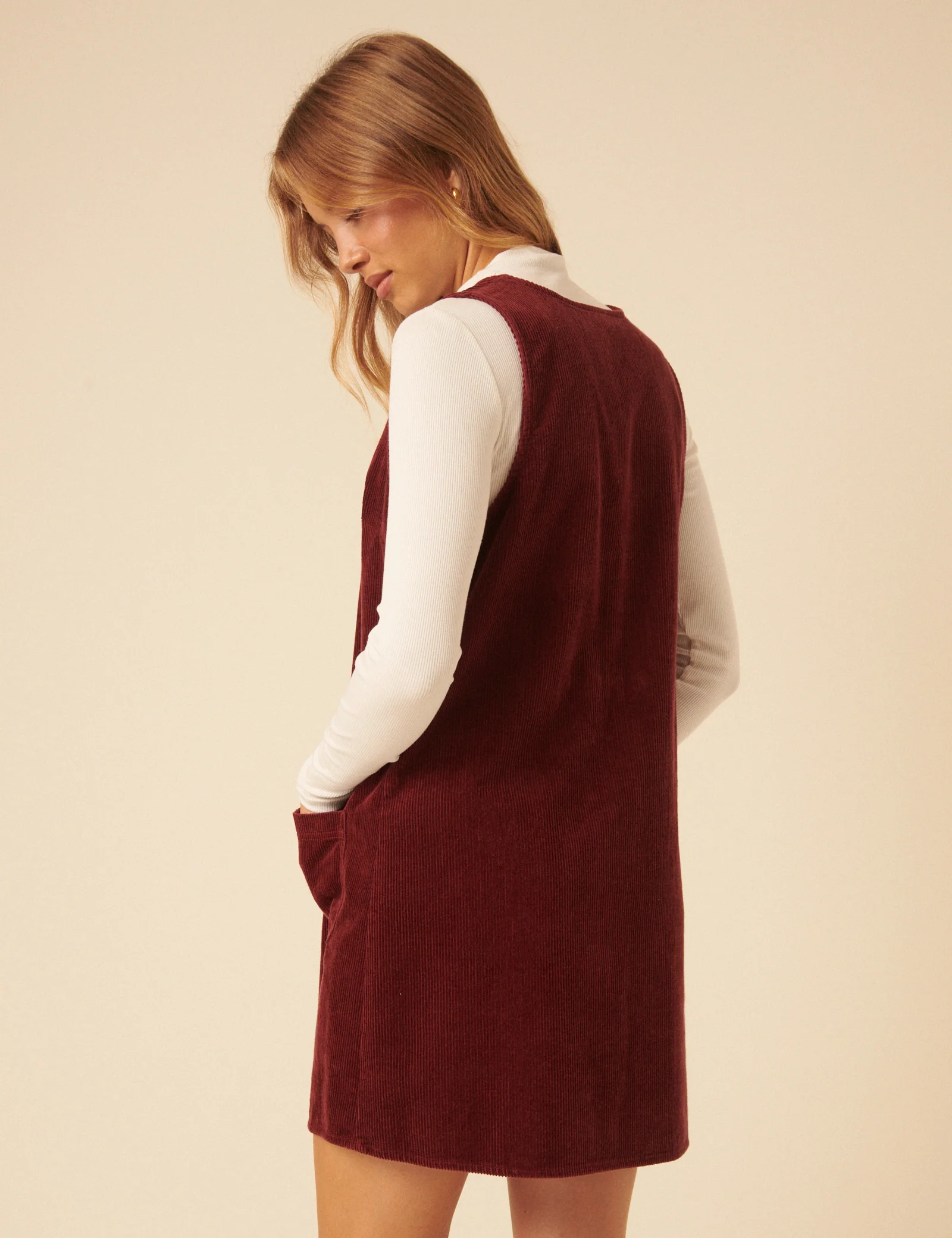 Red Piper Pinafore Mini Dress - Image 5