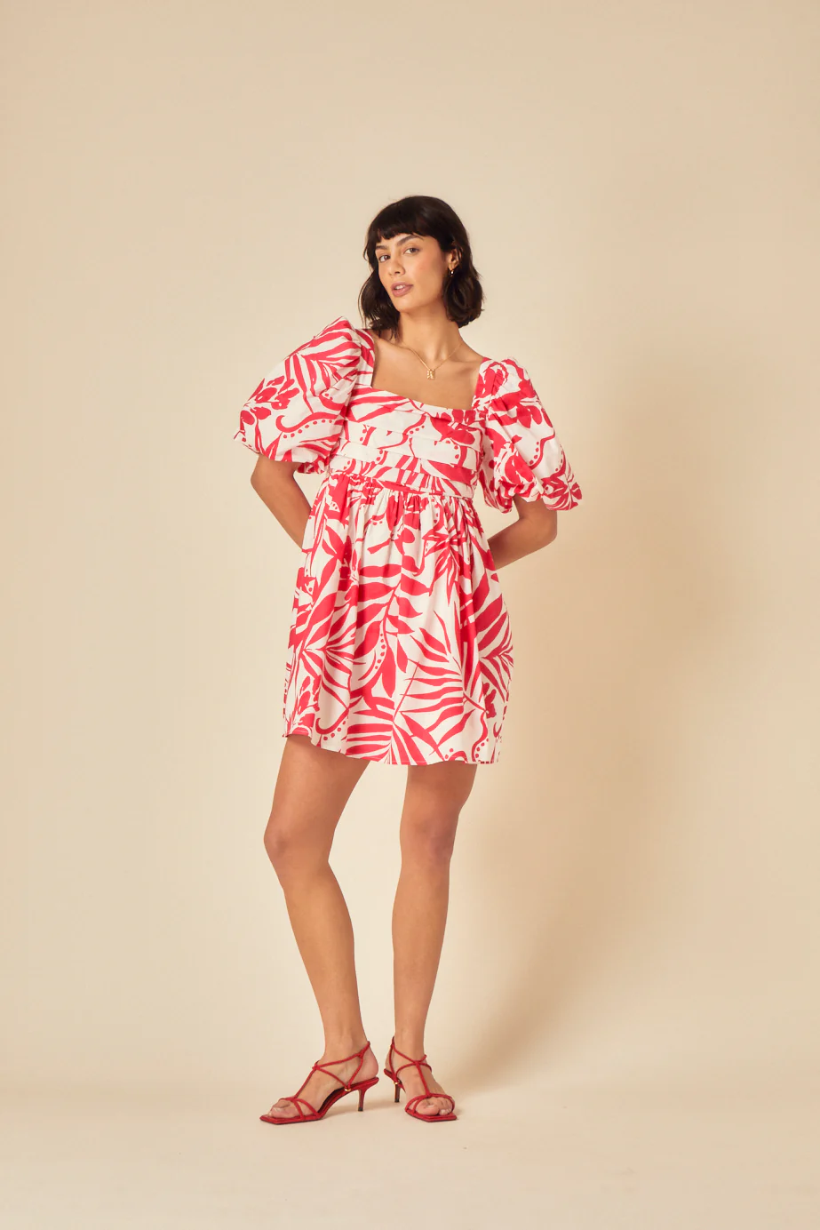 Red Printed Nova Mini Dress
