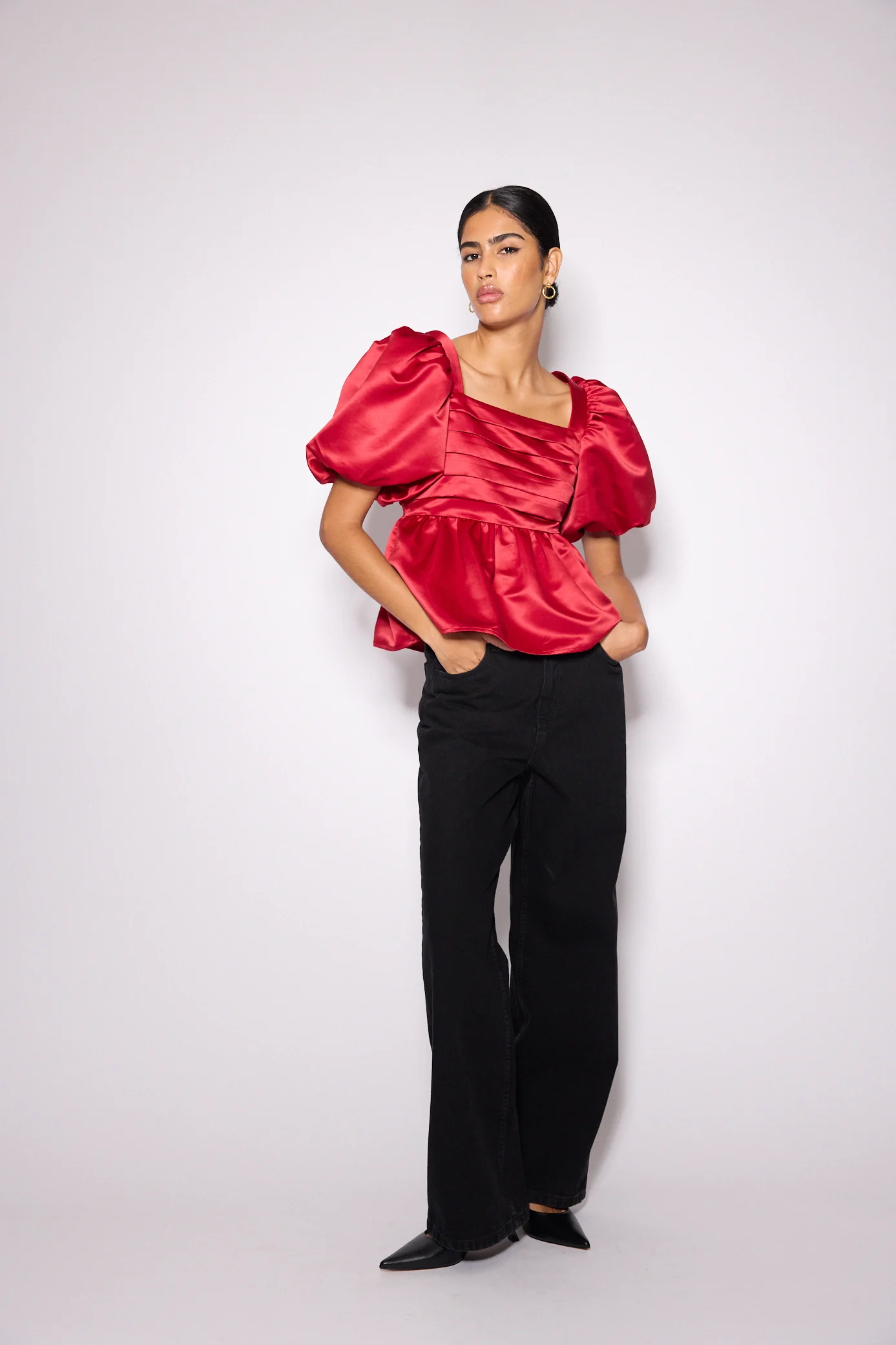 Red Satin Nova Top - Image 2