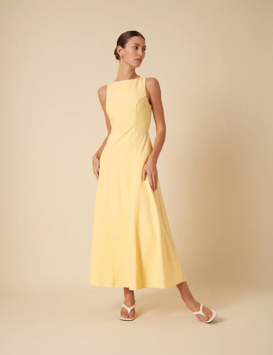 Butter Yellow Reign Midi Dress - Image 4