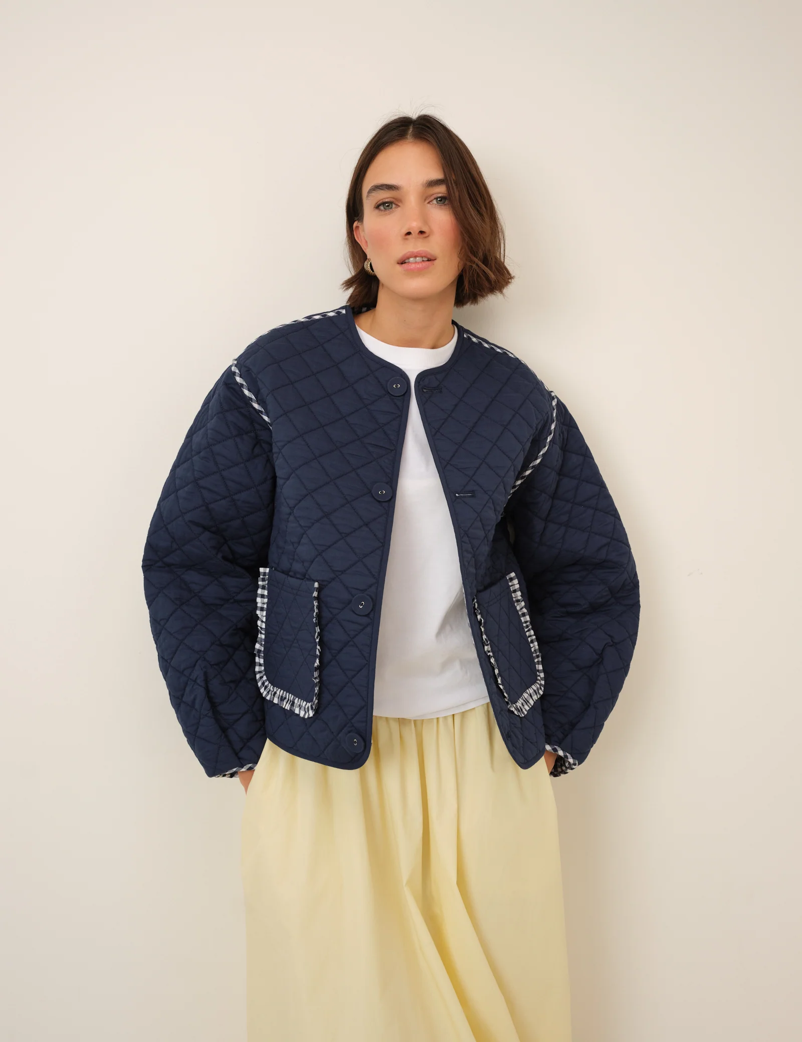 Reversible Navy Gingham Jacket - Image 4