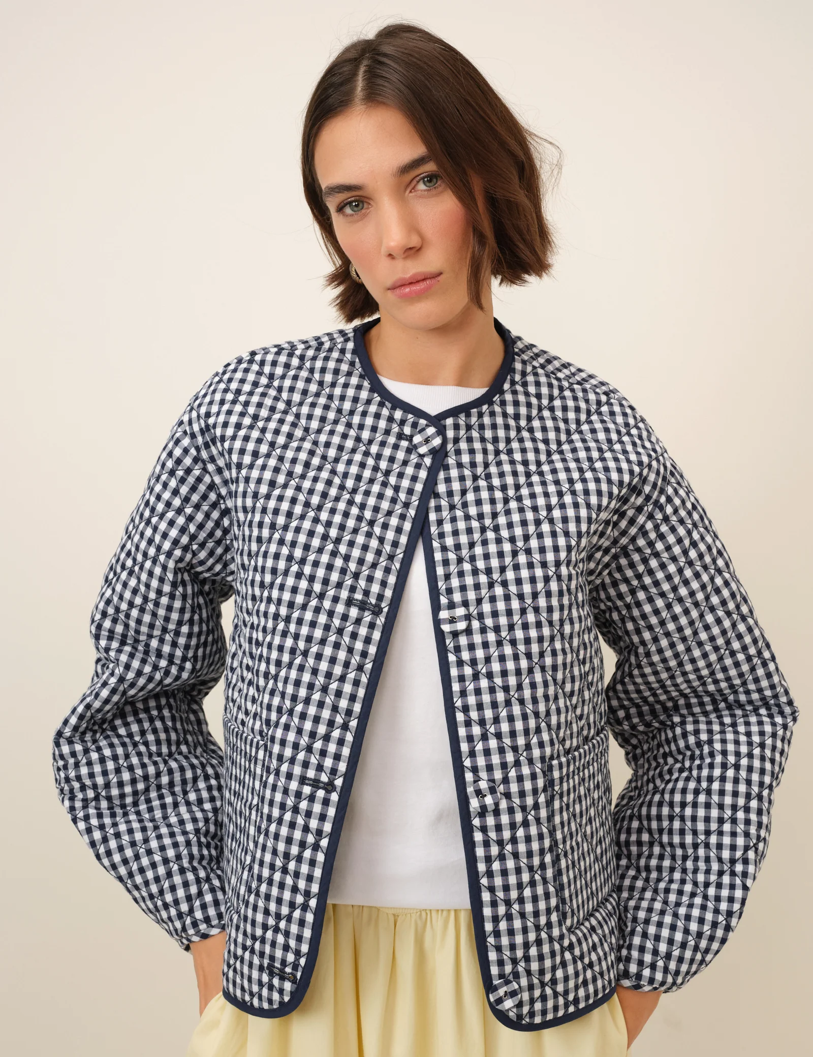 Reversible Navy Gingham Jacket - Image 5