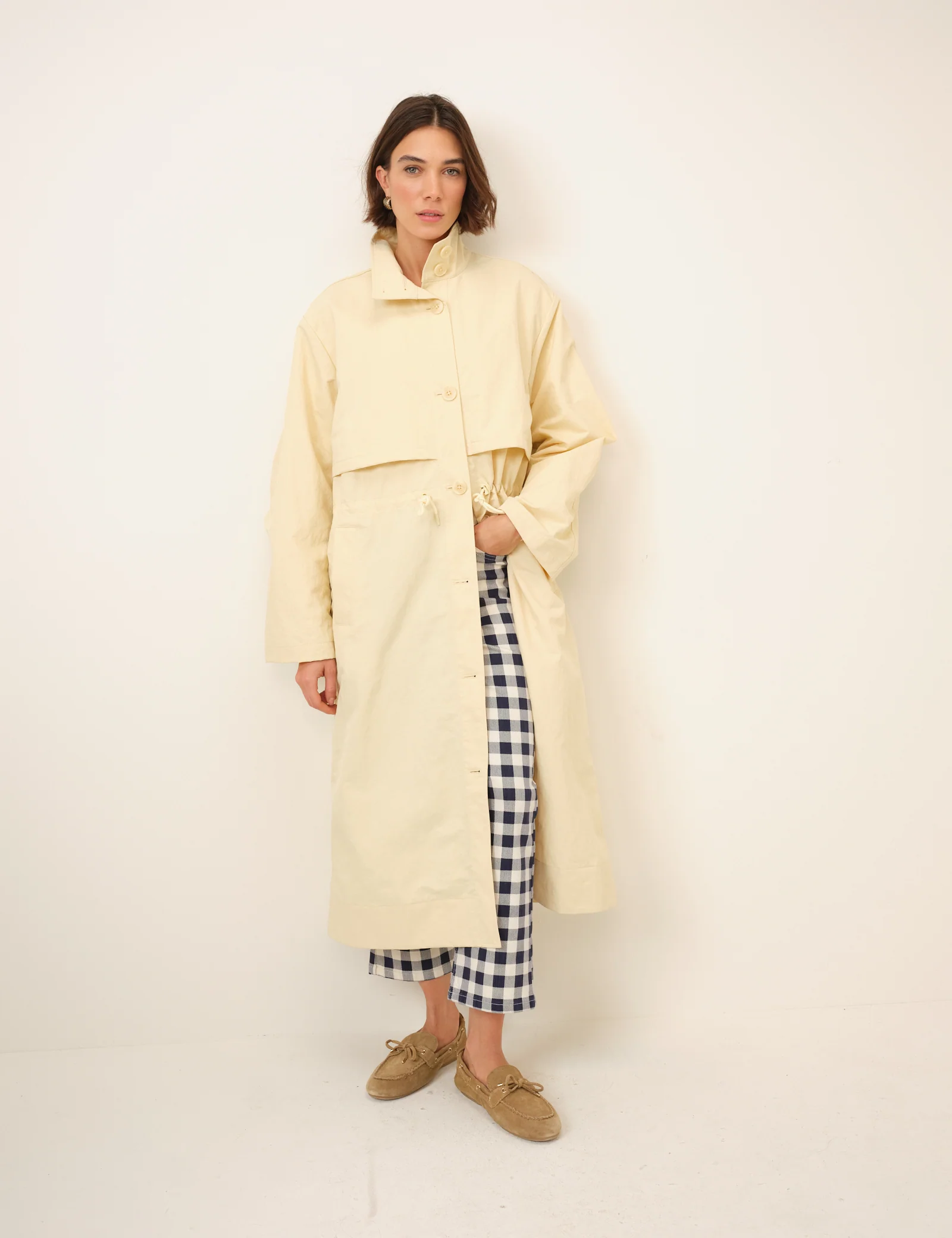 Butter Yellow Longline Funnel Neck Parka Jacket - Image 5