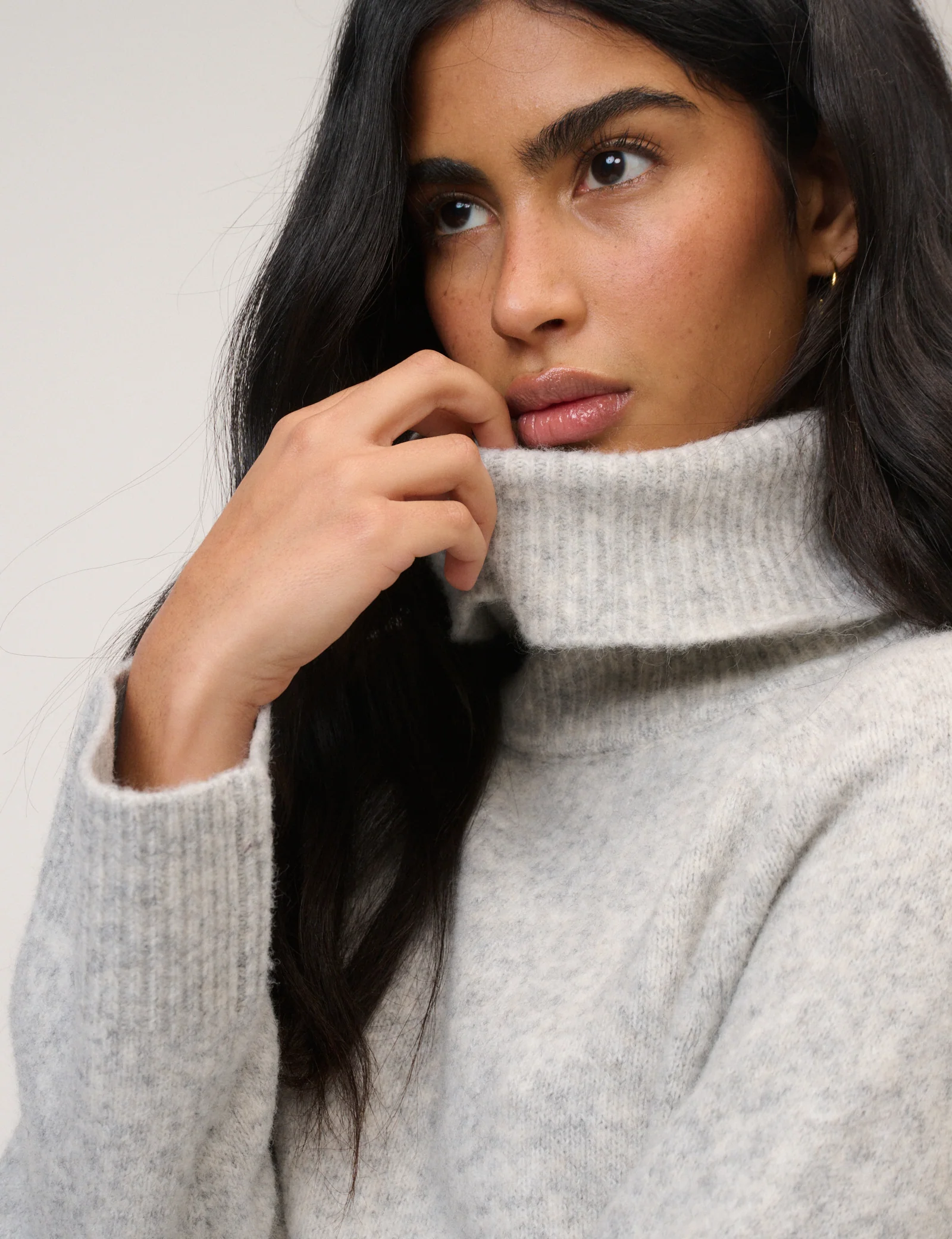 Grey Roll Neck Relaxed Jumper - Image 2