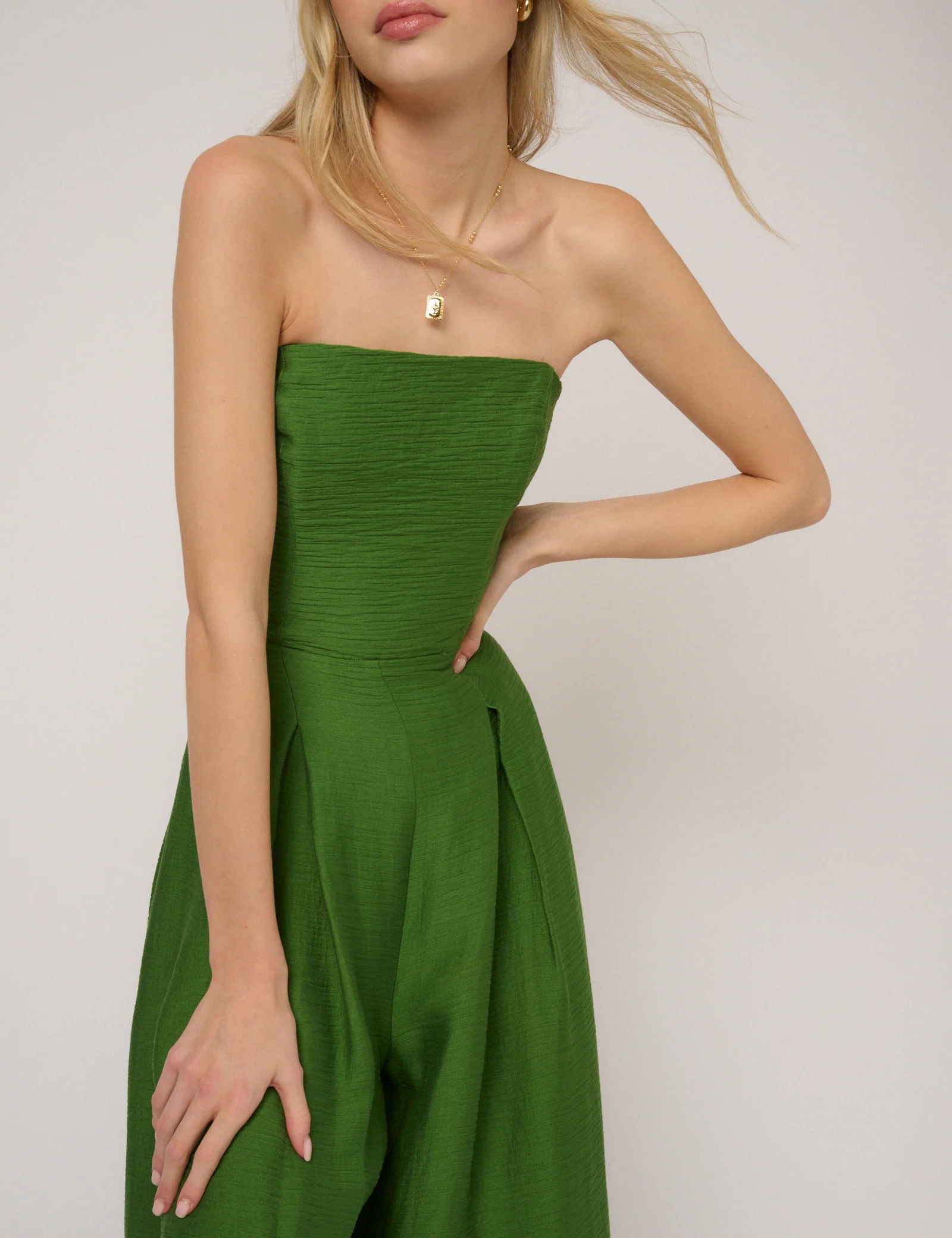 Green Bandeau Rory Jumpsuit - Image 2