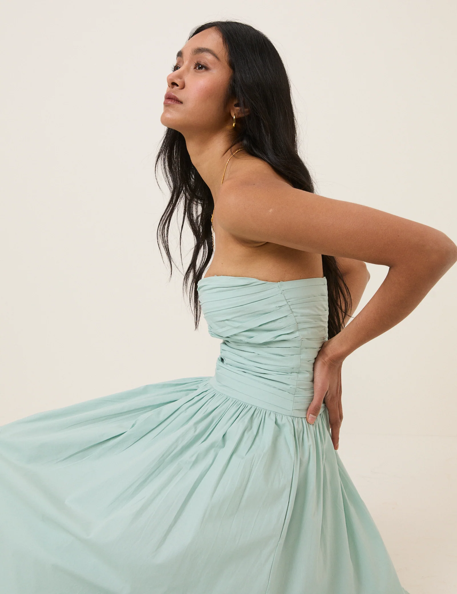 Blue Bandeau Rosalie Midi Dress - Image 3