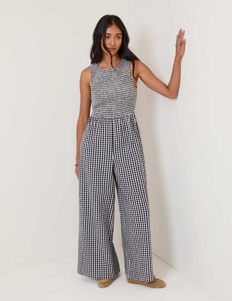Navy Gingham Ruth Jumpsuit - Image 5