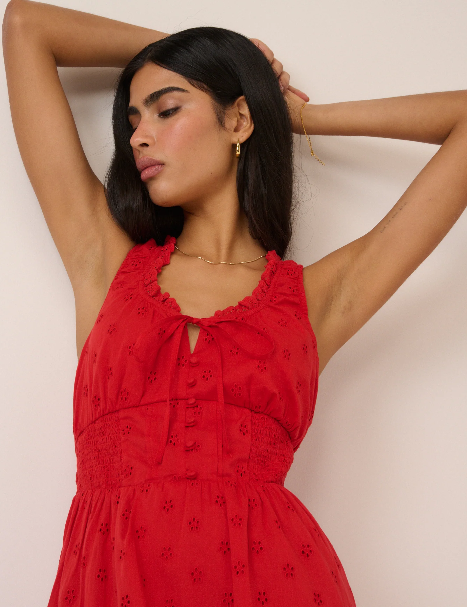 Red Floral Rylee Midi Dress - Image 5