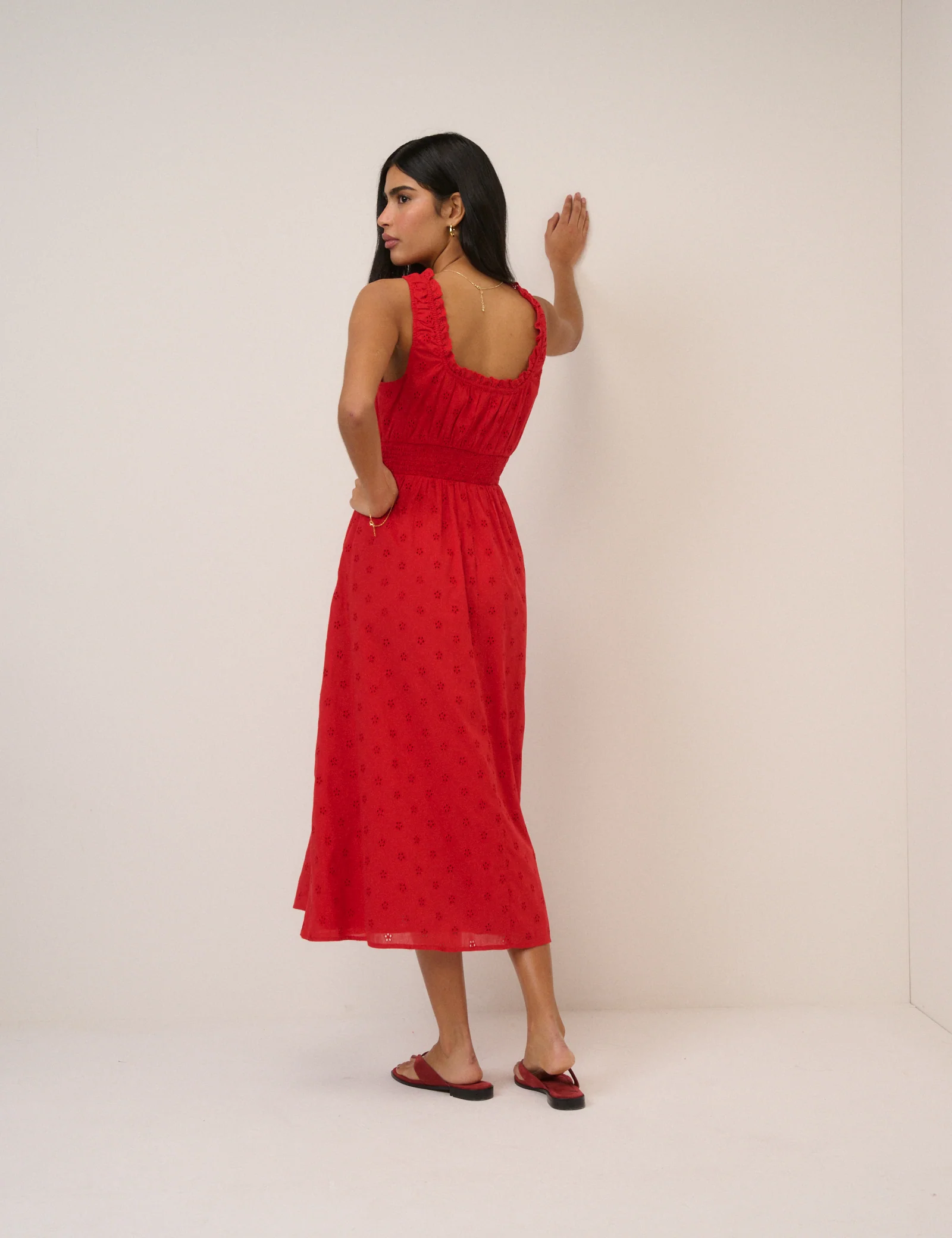 Red Floral Rylee Midi Dress - Image 6