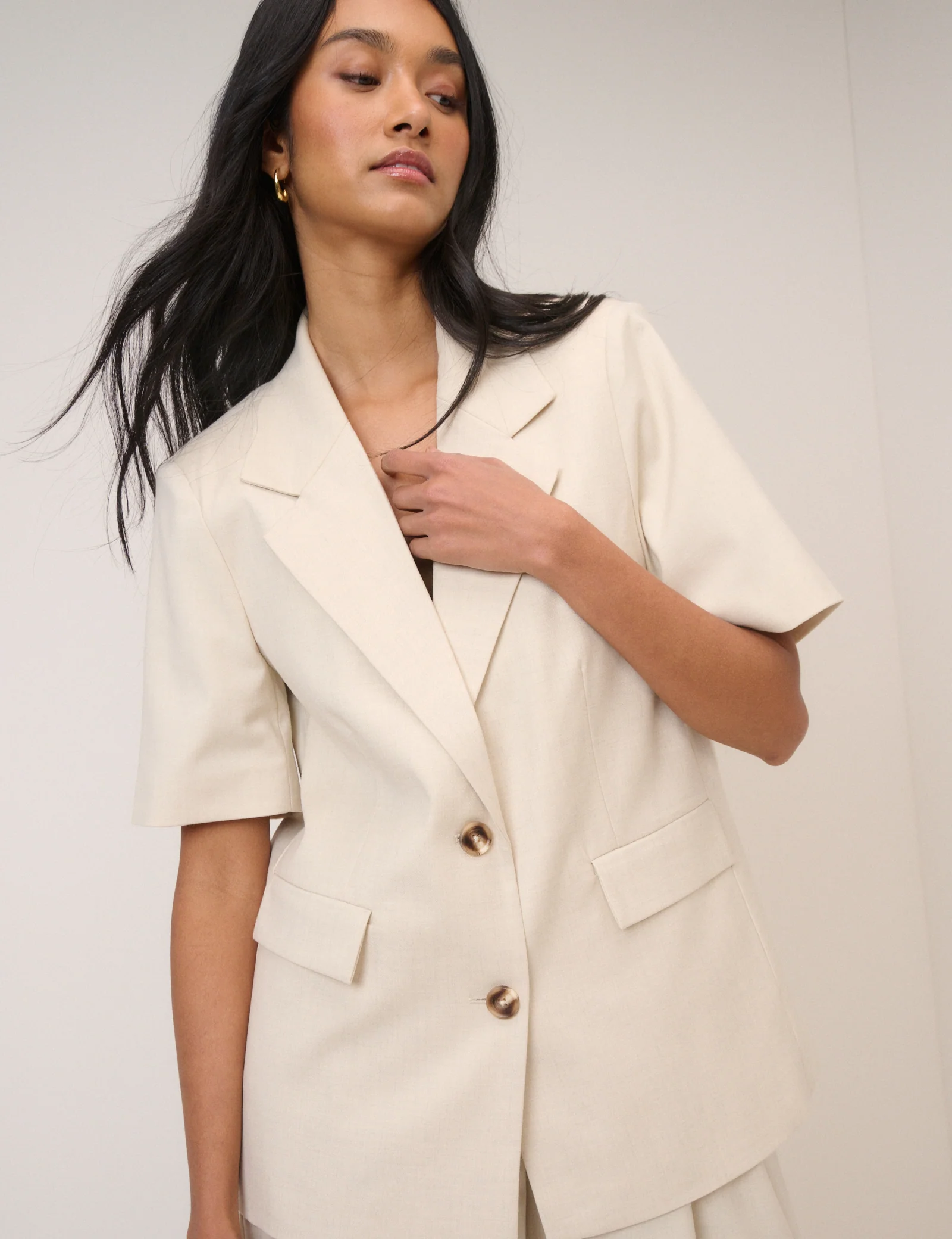 Stone Short Sleeve Relaxed Blazer - Image 3