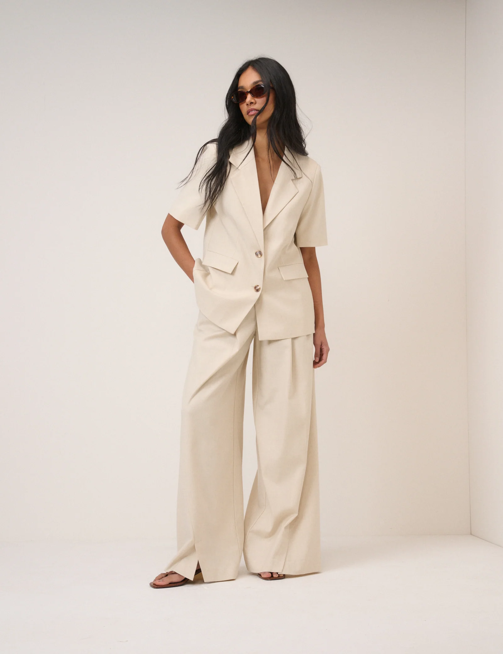 Stone Short Sleeve Relaxed Blazer - Image 5