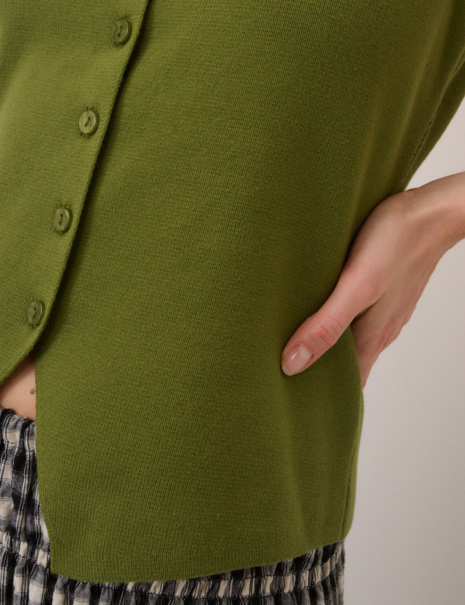 Green Scoop Neck Waistcoat - Image 3