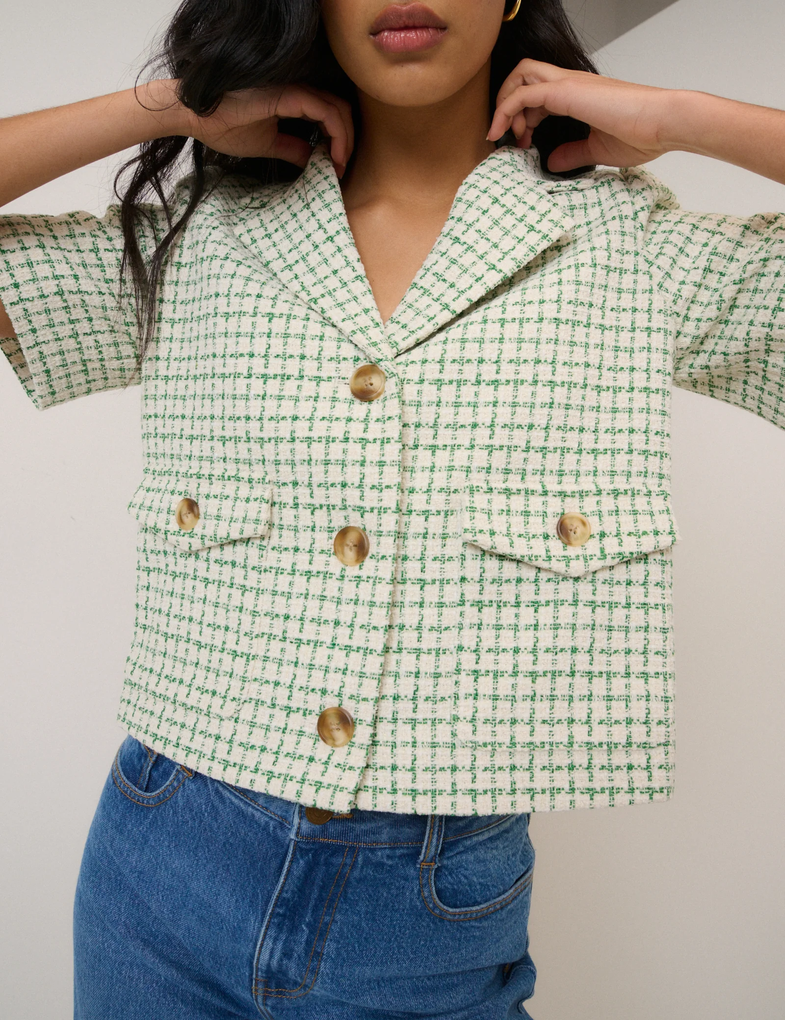 Short Sleeved Boucle Jacket - Image 6