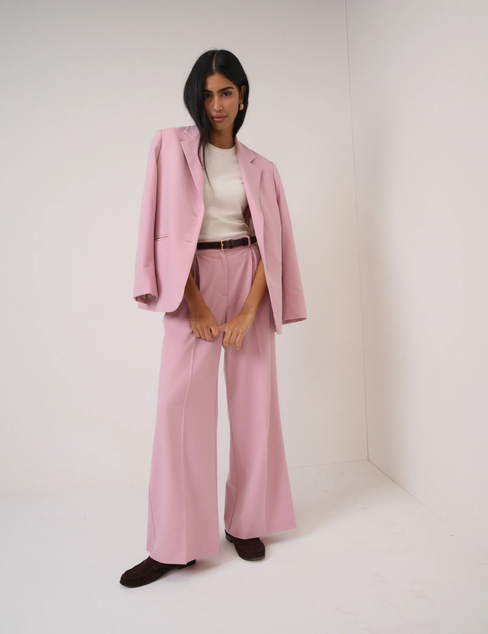 Pink Single Breasted Twill Blazer - Image 5
