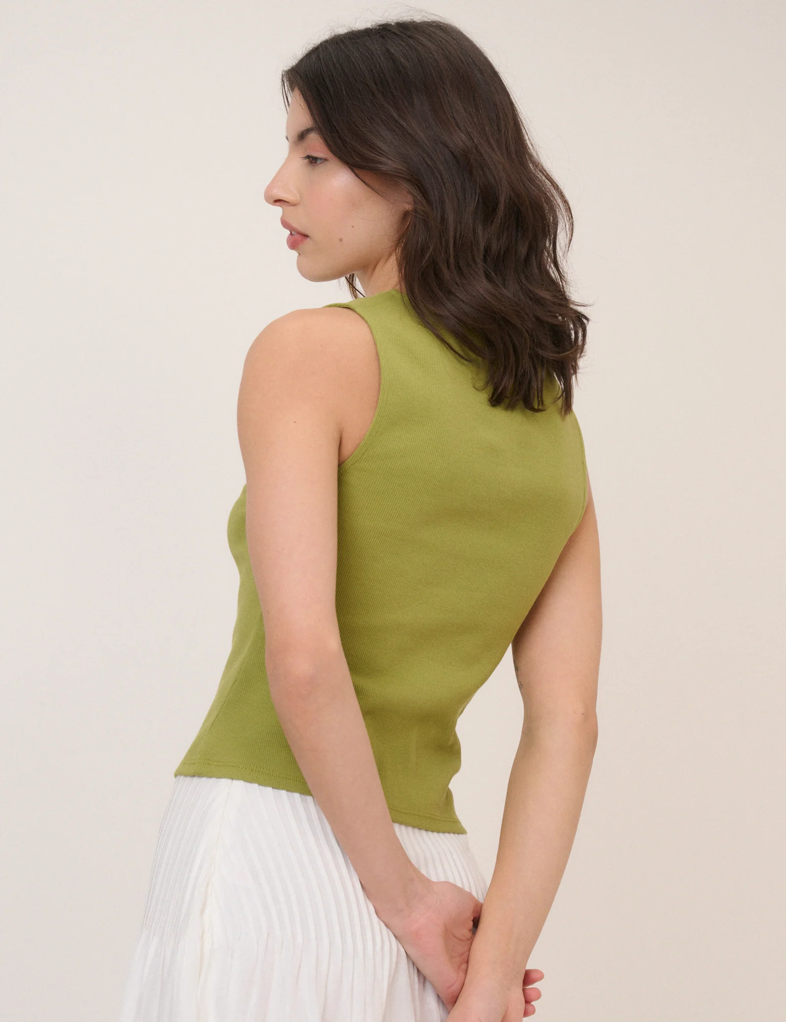 Green Boat Neck Cropped Waistcoat - Image 5