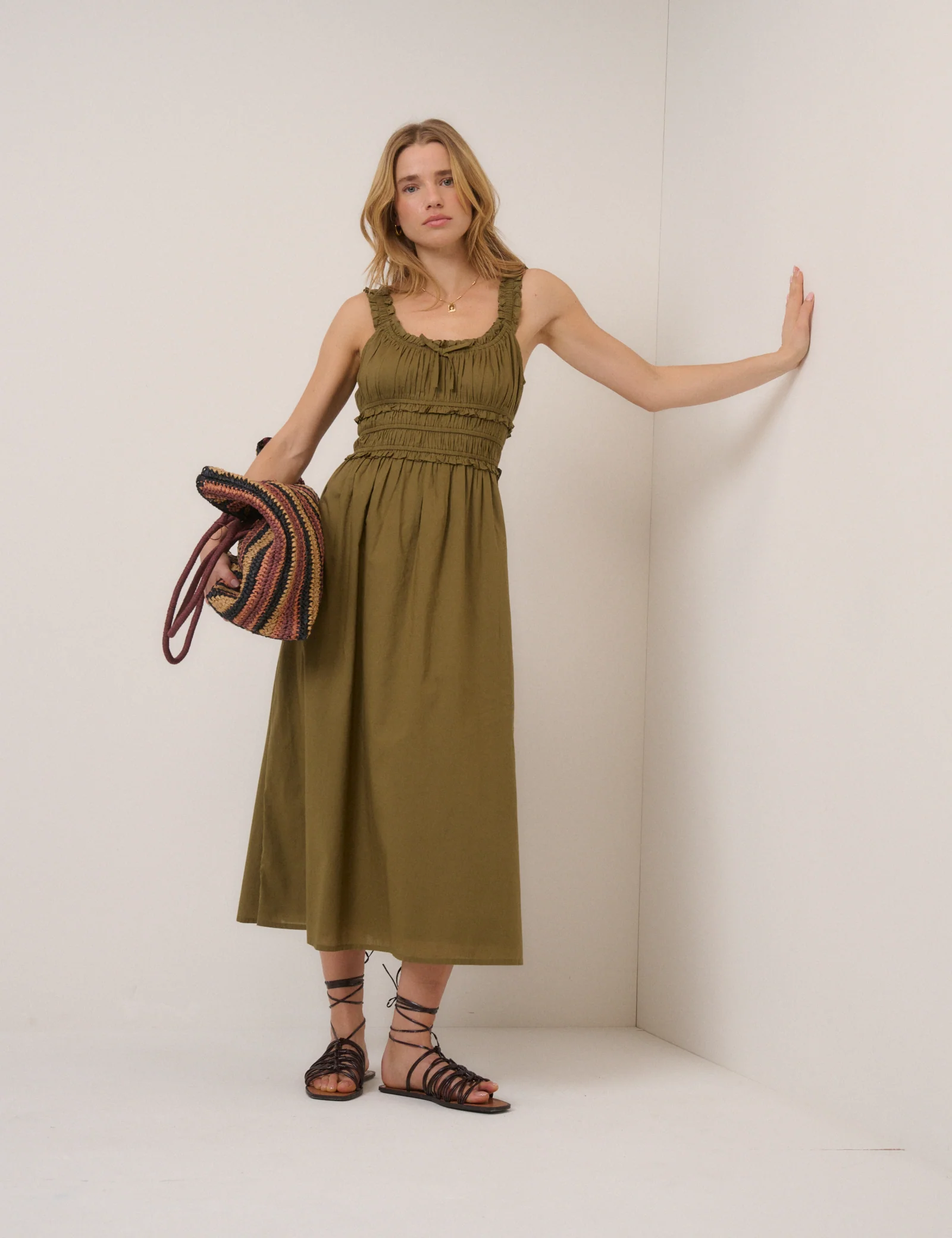 Green Sleeveless Ariel Midi Dress