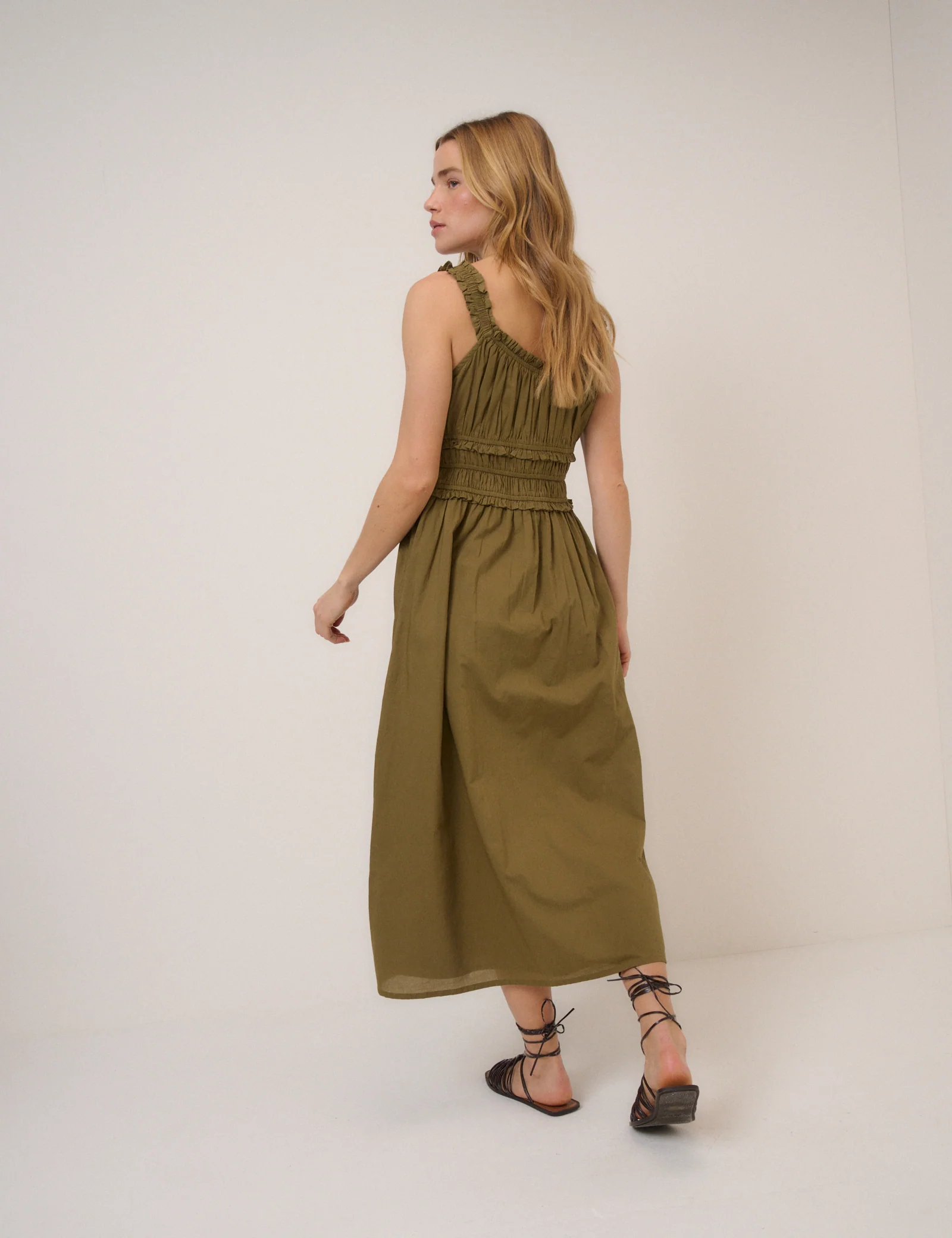 Green Sleeveless Ariel Midi Dress - Image 5